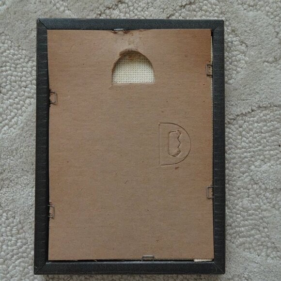 Cross Stitch Picture for Uncle Blessing Framed Vintage 5.5" x 7.75" Hearts - Picture 4 of 5